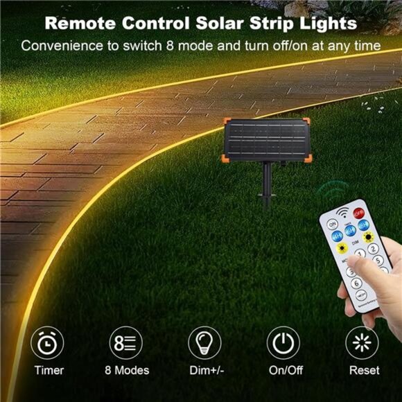 50Ft Solar Strip Lights Outdoor,Waterproof LED Light Strip Auto On/Off - Picture 3 of 8